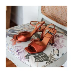 ANGEL ALARCON Nicole - Heeled Women S Sandals<Vrouwen Metallized Shoes