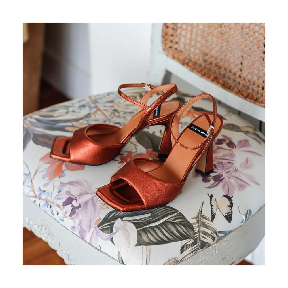 ANGEL ALARCON Nicole - Heeled Women S Sandals<Vrouwen Metallized Shoes