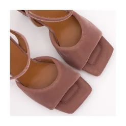 ANGEL ALARCON Nicole - Velvet Heeled Women S Sandals<Vrouwen Metallized Shoes