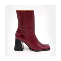 ANGEL ALARCON Oconnor - Shiny Leather Ankle Boots With Zipper & Block Heel<Vrouwen Boots And Booties