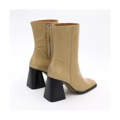 ANGEL ALARCON Oconnor - Shiny Leather Ankle Boots With Zipper & Block Heel<Vrouwen Boots And Booties
