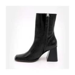 ANGEL ALARCON Oconnor - Shiny Leather Ankle Boots With Zipper & Block Heel<Vrouwen Boots And Booties