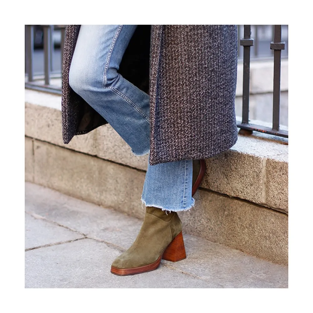 ANGEL ALARCON Olama - Comfortable Women S Chunky Heels And Platform Suede Boots<Vrouwen Last Units