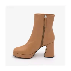 ANGEL ALARCON Olwen - Leather Booties With Block Heel And Platform<Vrouwen Heeled Shoes