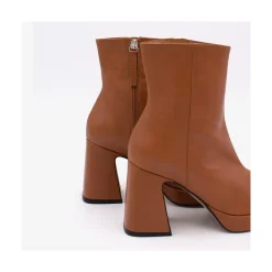 ANGEL ALARCON Olwen - Leather Booties With Block Heel And Platform<Vrouwen Heeled Shoes
