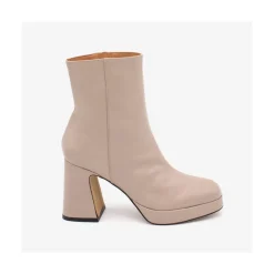 ANGEL ALARCON Olwen - Leather Booties With Block Heel And Platform<Vrouwen Heeled Shoes