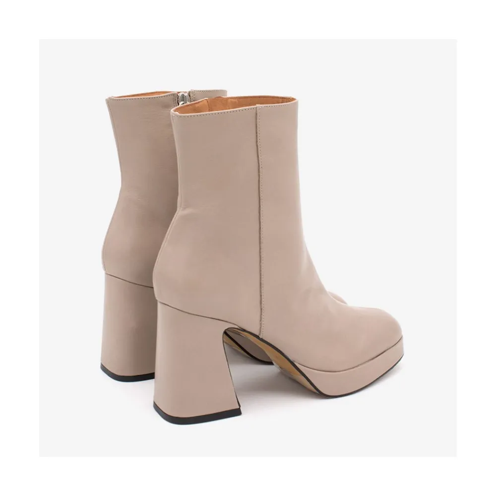 ANGEL ALARCON Olwen - Leather Booties With Block Heel And Platform<Vrouwen Heeled Shoes