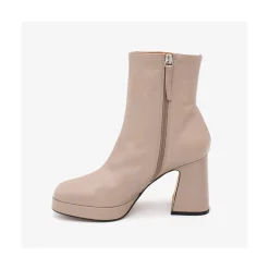 ANGEL ALARCON Olwen - Leather Booties With Block Heel And Platform<Vrouwen Heeled Shoes