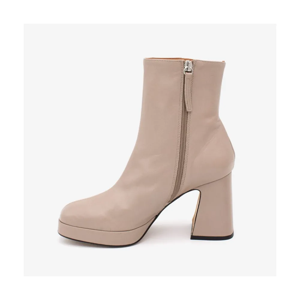 ANGEL ALARCON Olwen - Leather Booties With Block Heel And Platform<Vrouwen Heeled Shoes