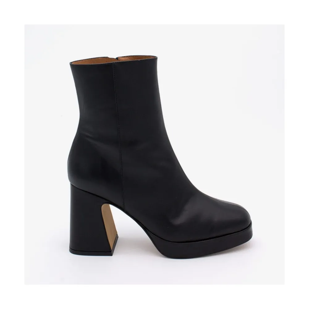 ANGEL ALARCON Olwen - Leather Booties With Block Heel And Platform<Vrouwen Heeled Shoes