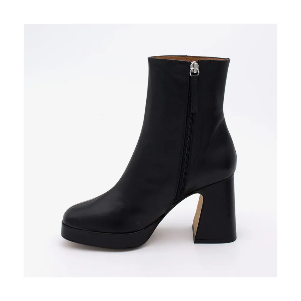 ANGEL ALARCON Olwen - Leather Booties With Block Heel And Platform<Vrouwen Heeled Shoes