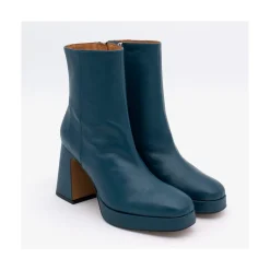 ANGEL ALARCON Olwen - Leather Booties With Block Heel And Platform<Vrouwen Heeled Shoes