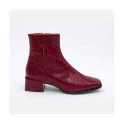ANGEL ALARCON Oyate - Comfortable Shiny Leather Booties With Low Wide Heels<Vrouwen Last Units