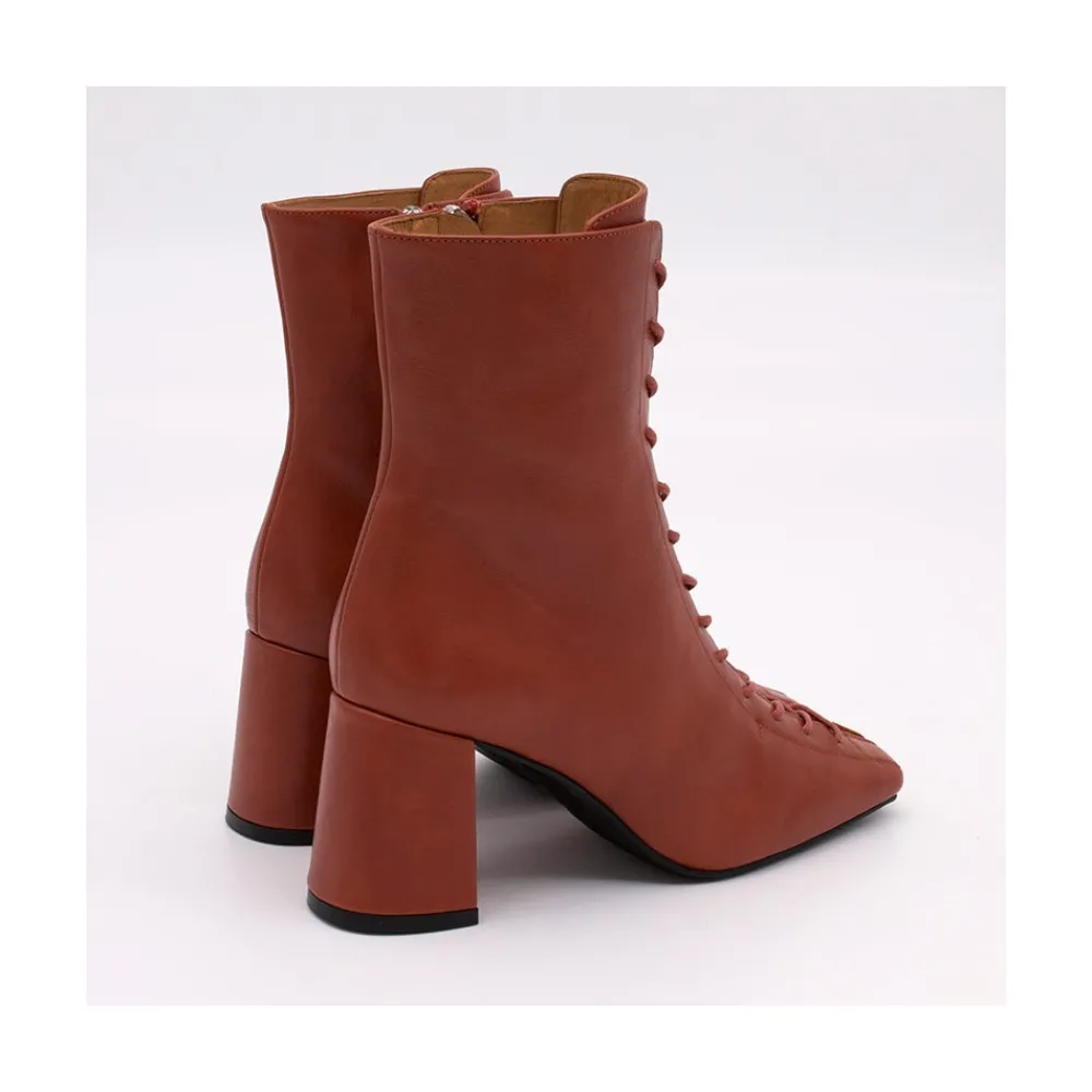 ANGEL ALARCON Pacuare - Ankle Boots With Laces And Zipper, Wide Heels<Vrouwen Heeled Shoes