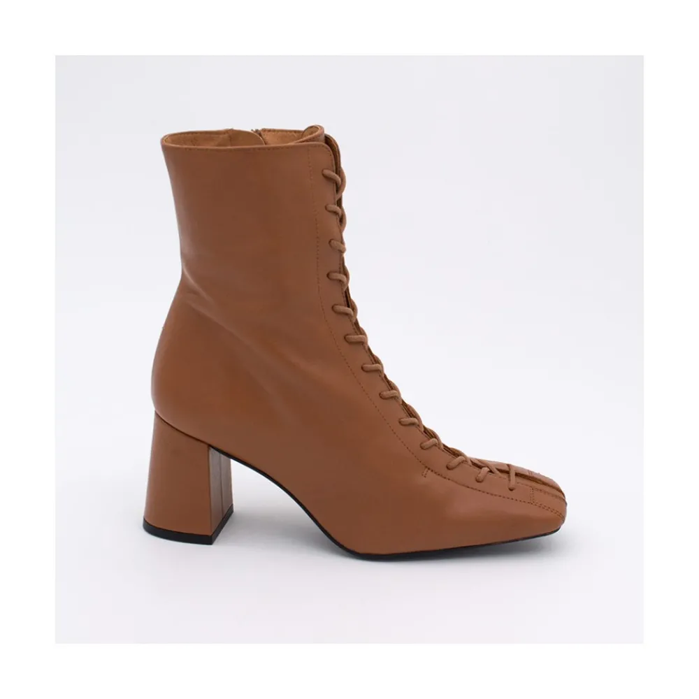 ANGEL ALARCON Pacuare - Ankle Boots With Laces And Zipper, Wide Heels<Vrouwen Heeled Shoes