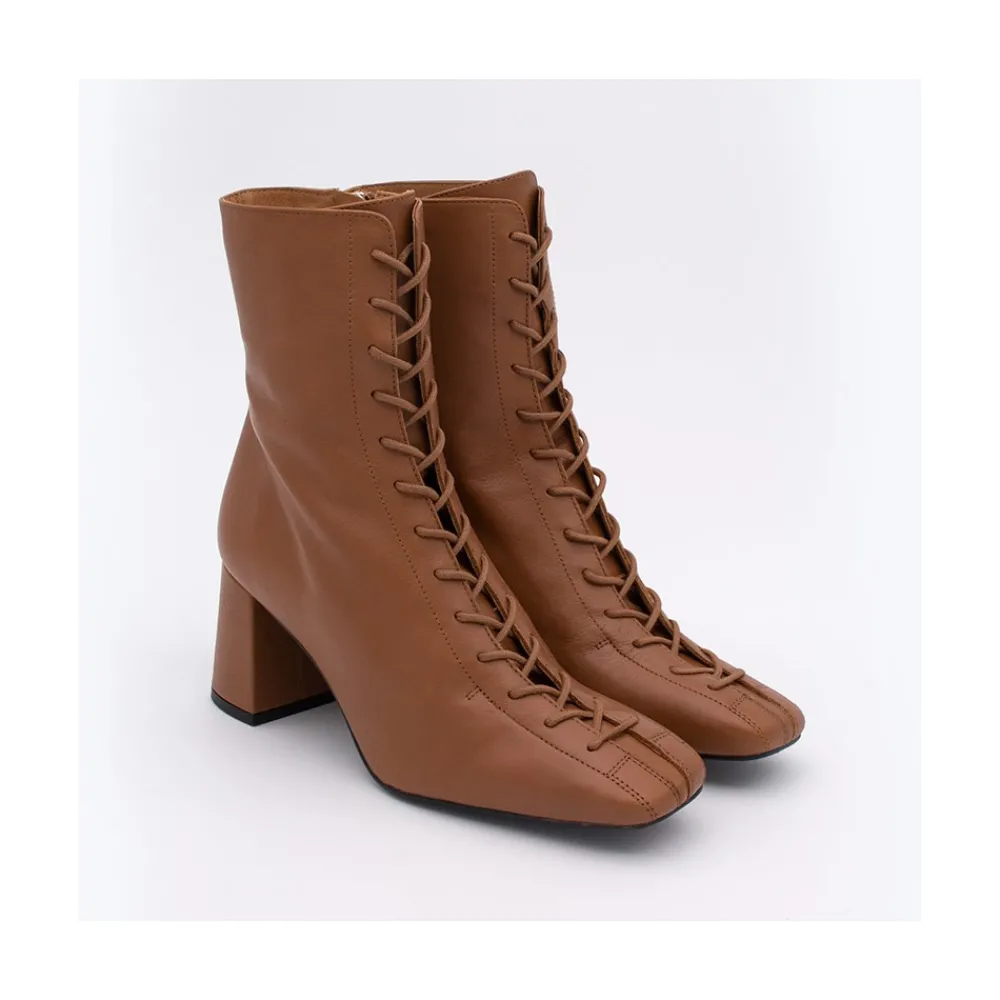 ANGEL ALARCON Pacuare - Ankle Boots With Laces And Zipper, Wide Heels<Vrouwen Heeled Shoes