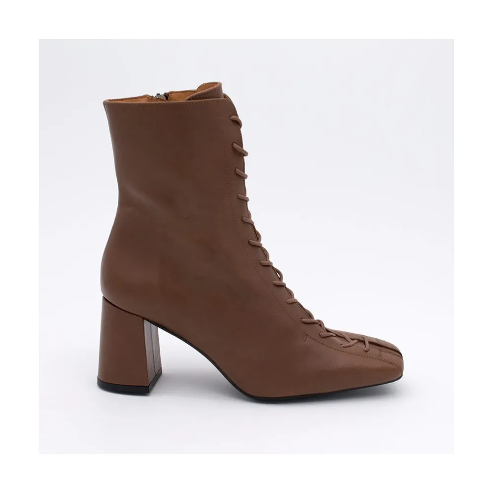ANGEL ALARCON Pacuare - Ankle Boots With Laces And Zipper, Wide Heels<Vrouwen Heeled Shoes