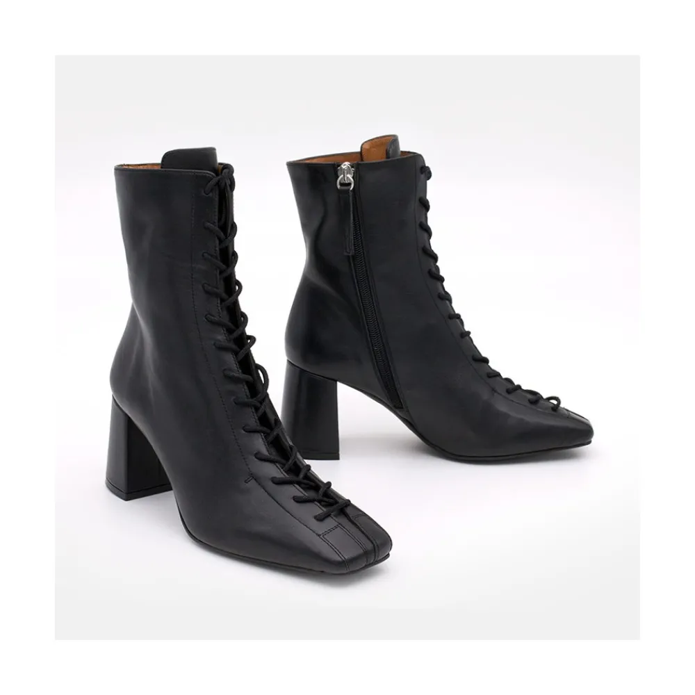 ANGEL ALARCON Pacuare - Ankle Boots With Laces And Zipper, Wide Heels<Vrouwen Boots And Booties