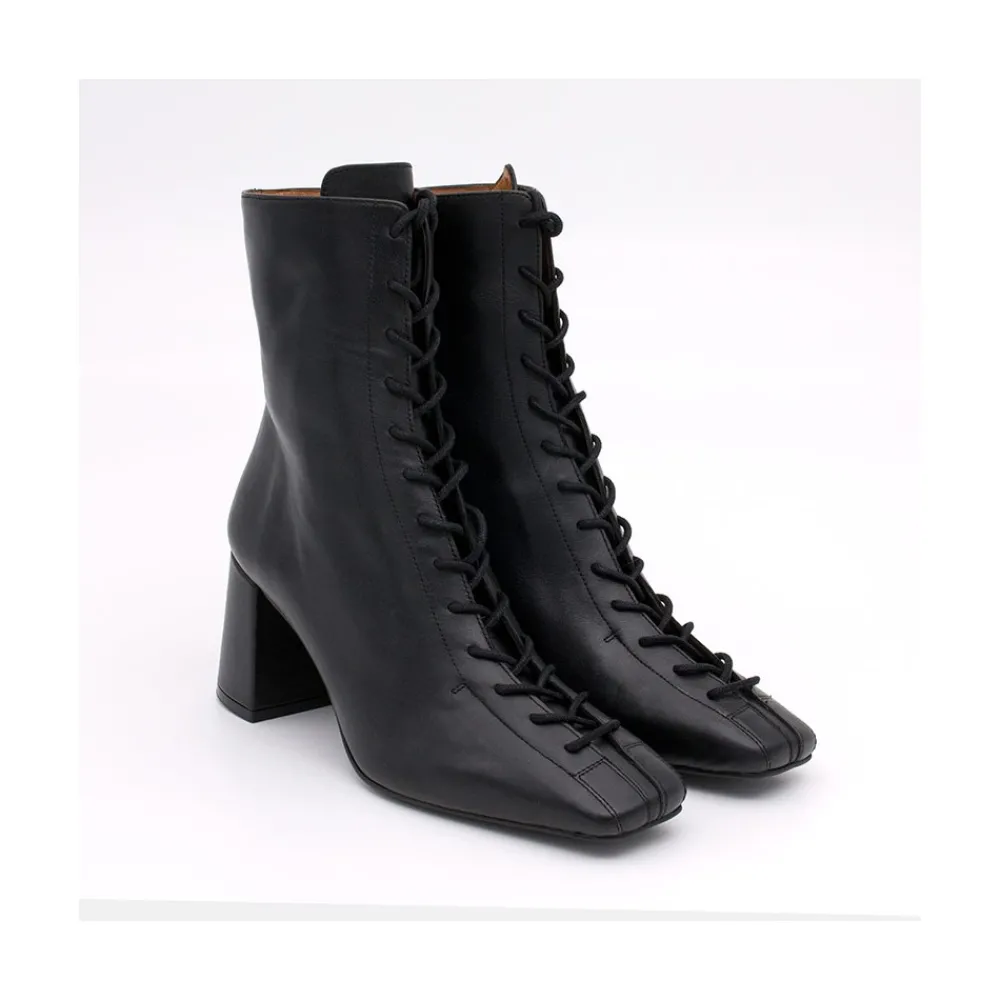 ANGEL ALARCON Pacuare - Ankle Boots With Laces And Zipper, Wide Heels<Vrouwen Boots And Booties