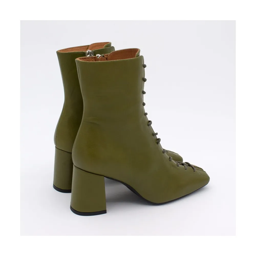 ANGEL ALARCON Pacuare - Ankle Boots With Laces And Zipper, Wide Heels<Vrouwen Heeled Shoes