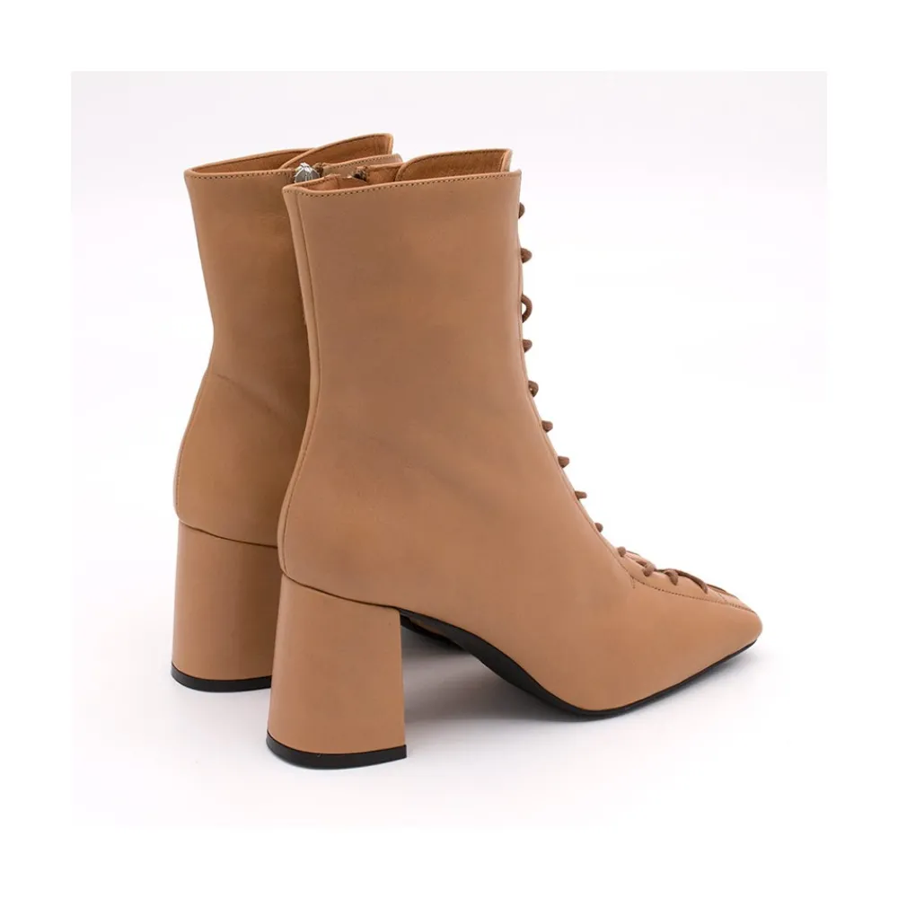 ANGEL ALARCON Pacuare - Ankle Boots With Laces And Zipper, Wide Heels<Vrouwen Heeled Shoes