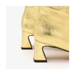 ANGEL ALARCON Parsons - Women S Metallized Leather Booties With Comfortable Low Heels<Vrouwen Metallized Shoes