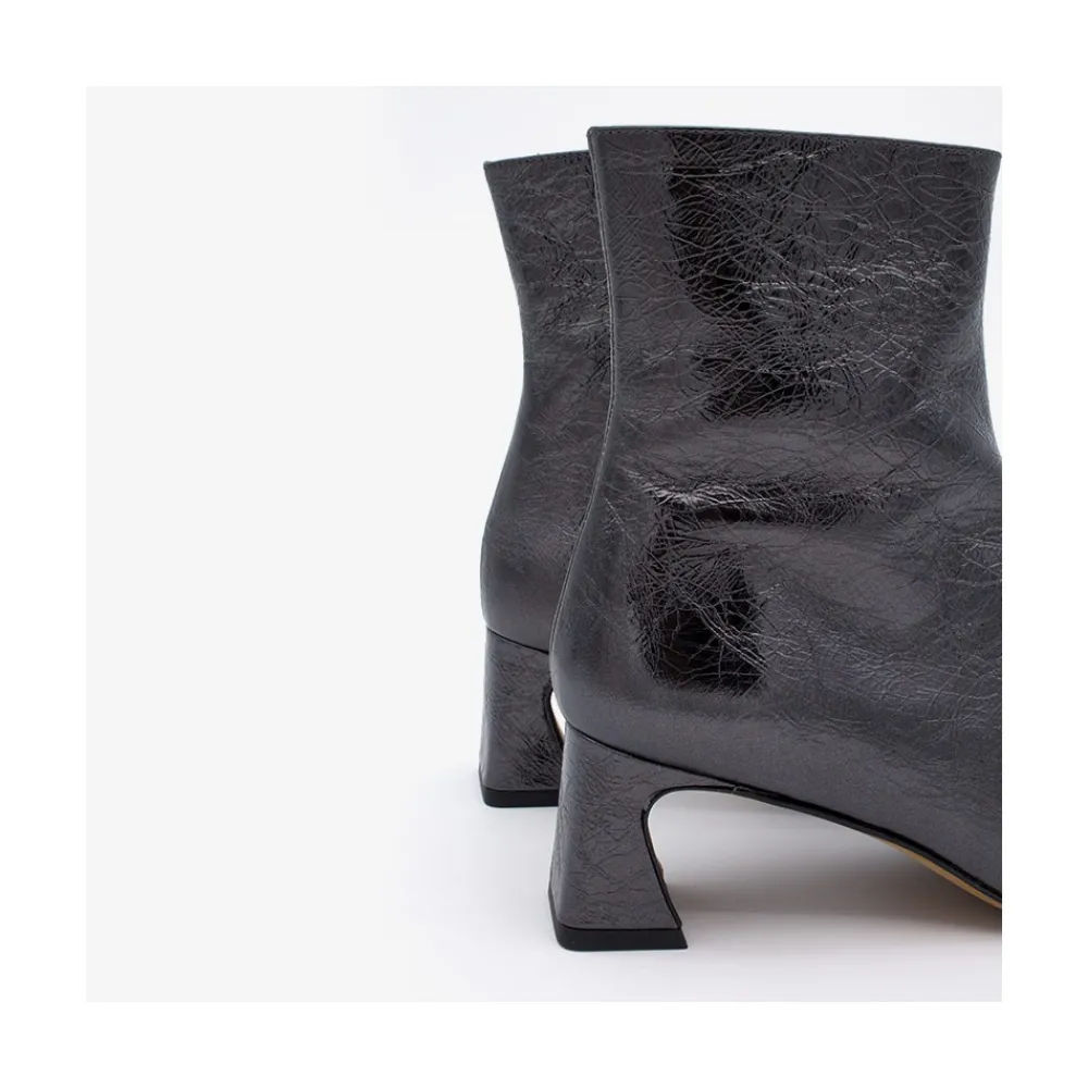 ANGEL ALARCON Parsons - Women S Metallized Leather Booties With Comfortable Low Heels<Vrouwen Metallized Shoes