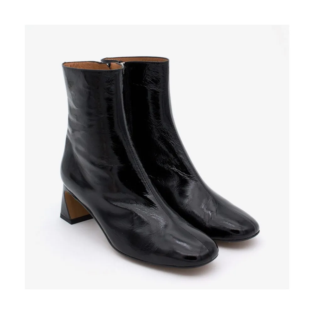 ANGEL ALARCON Parsons - Women S Shinny Leather Booties With Comfortable Low Heels<Vrouwen Boots And Booties