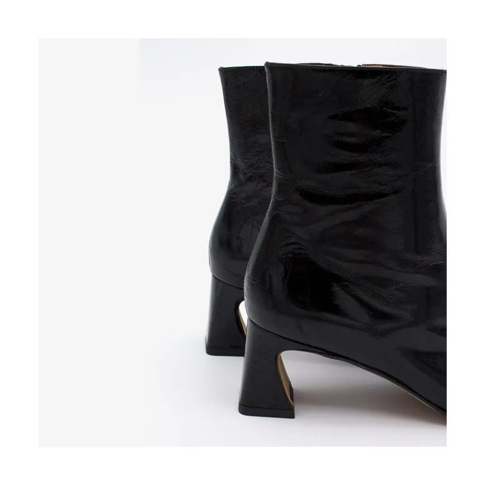 ANGEL ALARCON Parsons - Women S Shinny Leather Booties With Comfortable Low Heels<Vrouwen Boots And Booties