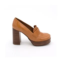 ANGEL ALARCON Petra - Women S Moccasins With Wood Block High Heel And Platform<Vrouwen Heeled Shoes