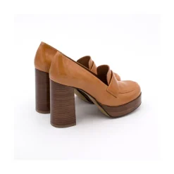 ANGEL ALARCON Petra - Women S Moccasins With Wood Block High Heel And Platform<Vrouwen Heeled Shoes