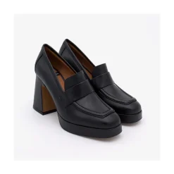 ANGEL ALARCON Pinay - Leather Women S Moccasin With Block Heel And Platform<Vrouwen Heeled Shoes