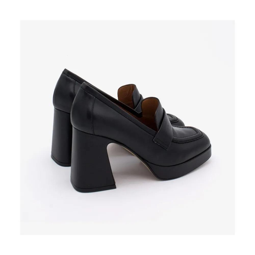 ANGEL ALARCON Pinay - Leather Women S Moccasin With Block Heel And Platform<Vrouwen Heeled Shoes
