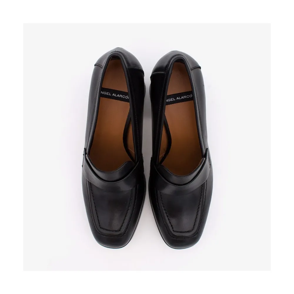 ANGEL ALARCON Pinay - Leather Women S Moccasin With Block Heel And Platform<Vrouwen Heeled Shoes