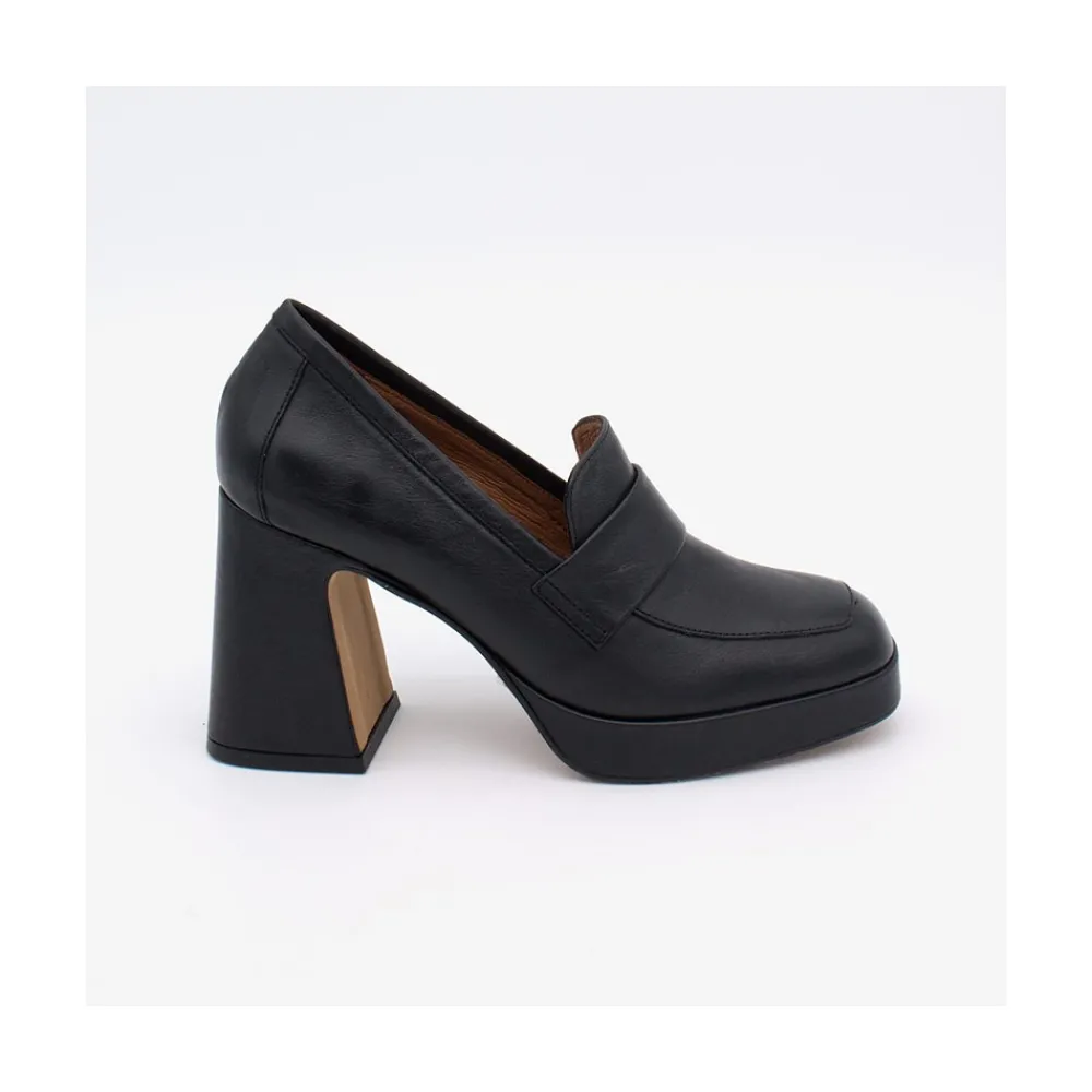 ANGEL ALARCON Pinay - Leather Women S Moccasin With Block Heel And Platform<Vrouwen Heeled Shoes
