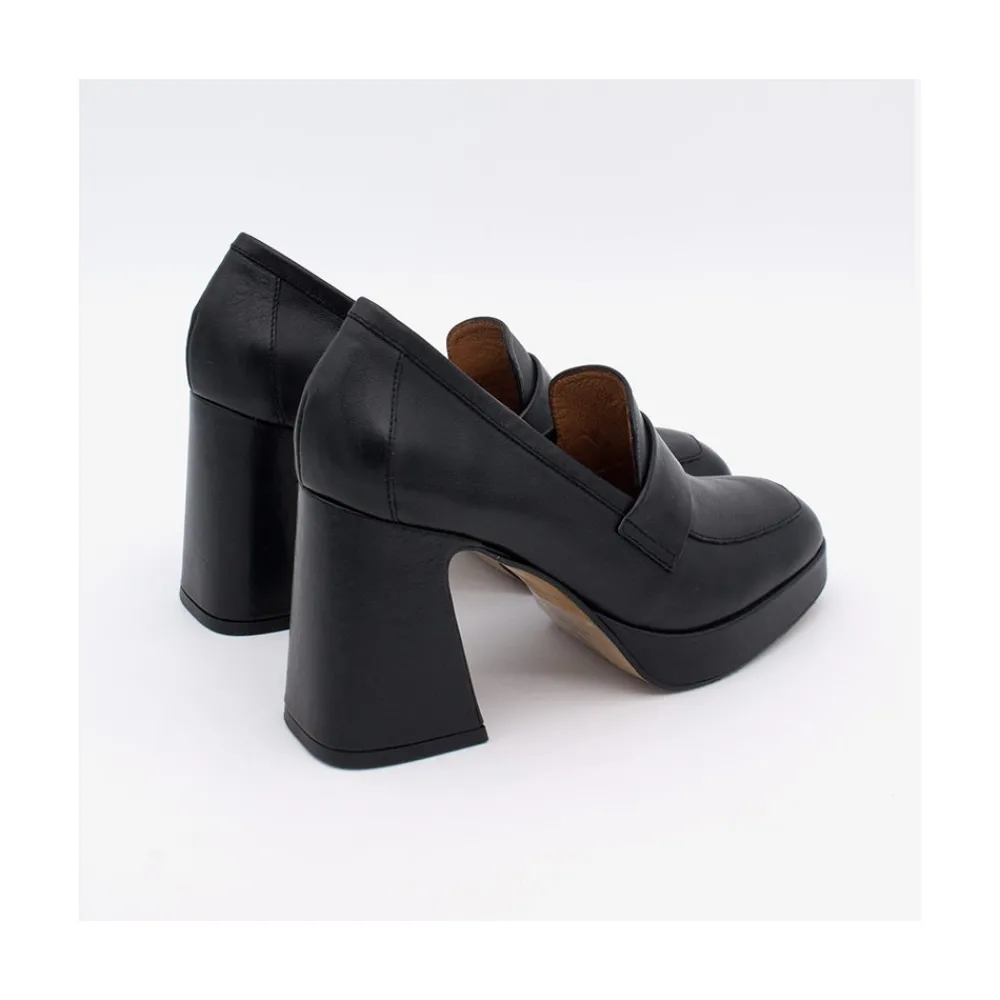 ANGEL ALARCON Pinay - Leather Women S Moccasin With Block Heel And Platform<Vrouwen Heeled Shoes