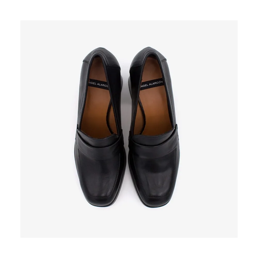 ANGEL ALARCON Pinay - Leather Women S Moccasin With Block Heel And Platform<Vrouwen Heeled Shoes