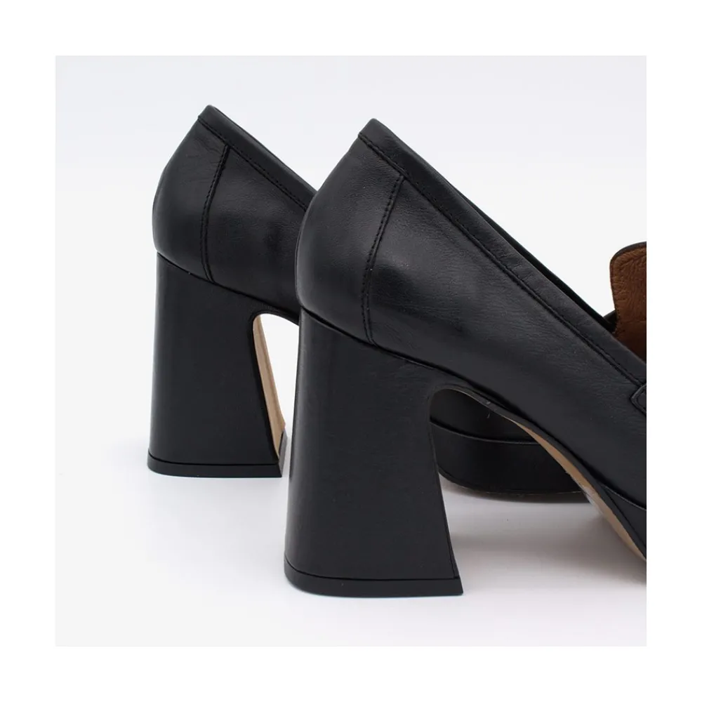 ANGEL ALARCON Pinay - Leather Women S Moccasin With Block Heel And Platform<Vrouwen Heeled Shoes