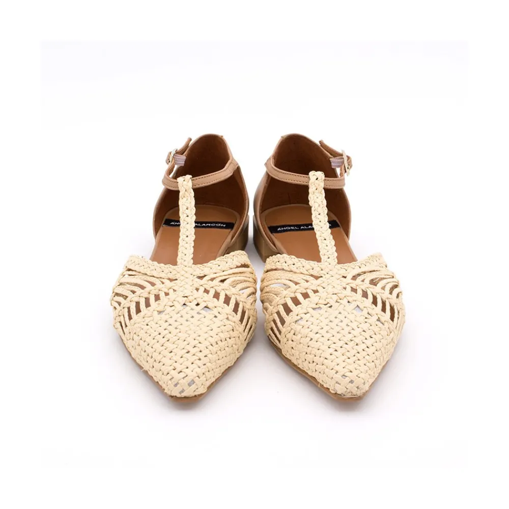 ANGEL ALARCON Pulp - Raffia T-Strap Flat Sandal<Vrouwen Last Units