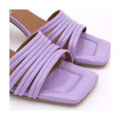 ANGEL ALARCON Roberts - Metallized Leather Strap Sandals With Medium Heel<Vrouwen Wedding & Party Sandals