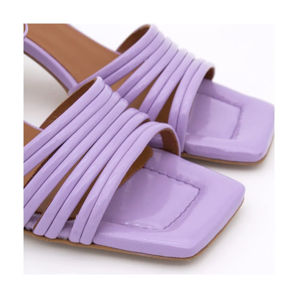 ANGEL ALARCON Roberts - Metallized Leather Strap Sandals With Medium Heel<Vrouwen Wedding & Party Sandals