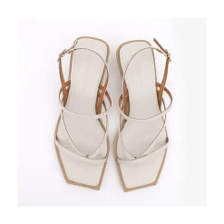 ANGEL ALARCON Rowland - Leather Sandals With Geometric Heel<Vrouwen Last Units