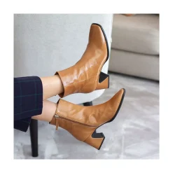 ANGEL ALARCON Shaba - Women S Booties Made In Shiny Leather With Medium Heel<Vrouwen Boots And Booties