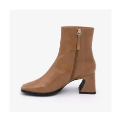 ANGEL ALARCON Shaba - Women S Booties Made In Shiny Leather With Medium Heel<Vrouwen Boots And Booties