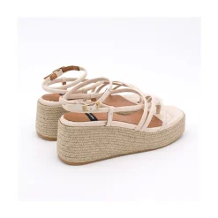 ANGEL ALARCON Shirelles - Patent Leather Sandals With Raffia Wedge<Vrouwen Sandals