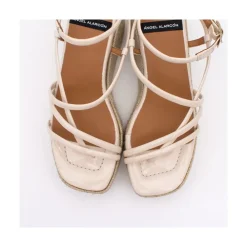ANGEL ALARCON Shirelles - Patent Leather Sandals With Raffia Wedge<Vrouwen Sandals