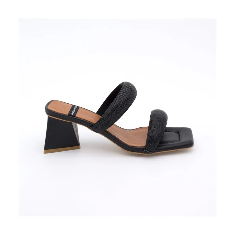 ANGEL ALARCON Sophie - Padded Sandal With Crystals And Triangular Heel<Vrouwen Metallized Shoes