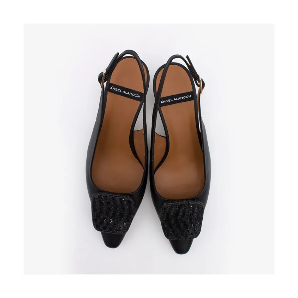 ANGEL ALARCON Tamar - Sling Back Pointed Toe Leather Pump With Ornament<Vrouwen Last Units