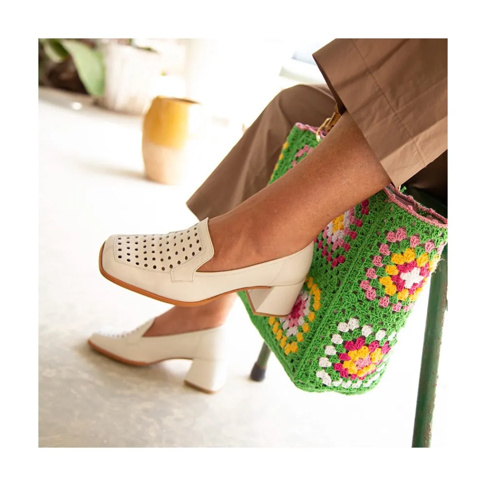 ANGEL ALARCON Tatum - Leather Heeled Summer Loafer<Vrouwen Last Units