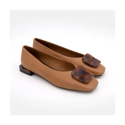 ANGEL ALARCON Telire - Leather Flats With Heel And Carey Embellishment<Vrouwen Last Units
